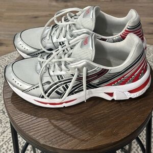 ASICS Silver, Red and White